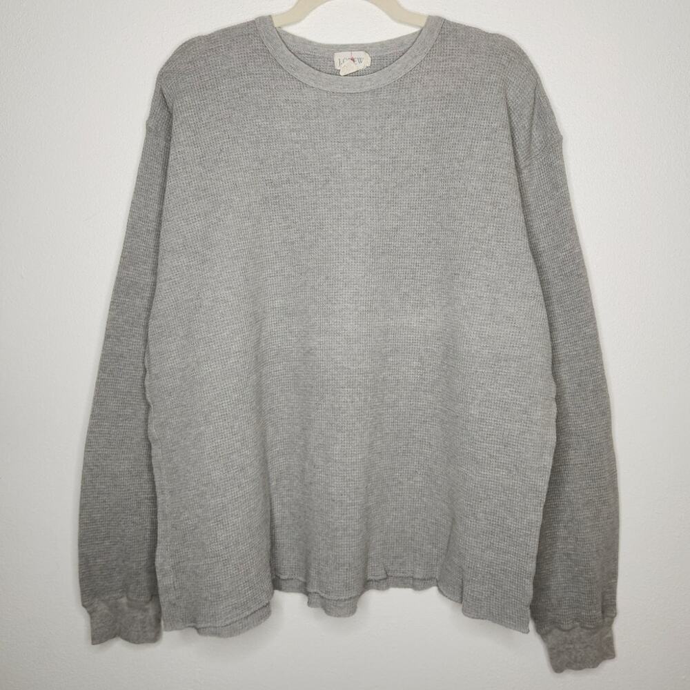Vintage J. Crew Gray Thermal Long Sleeve Shirt Boho Skate Grunge 90s Cobain